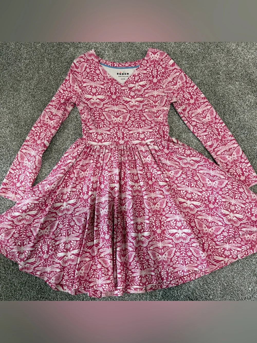 Mini Boden 8-9 faux wrap twirl dress 🦋